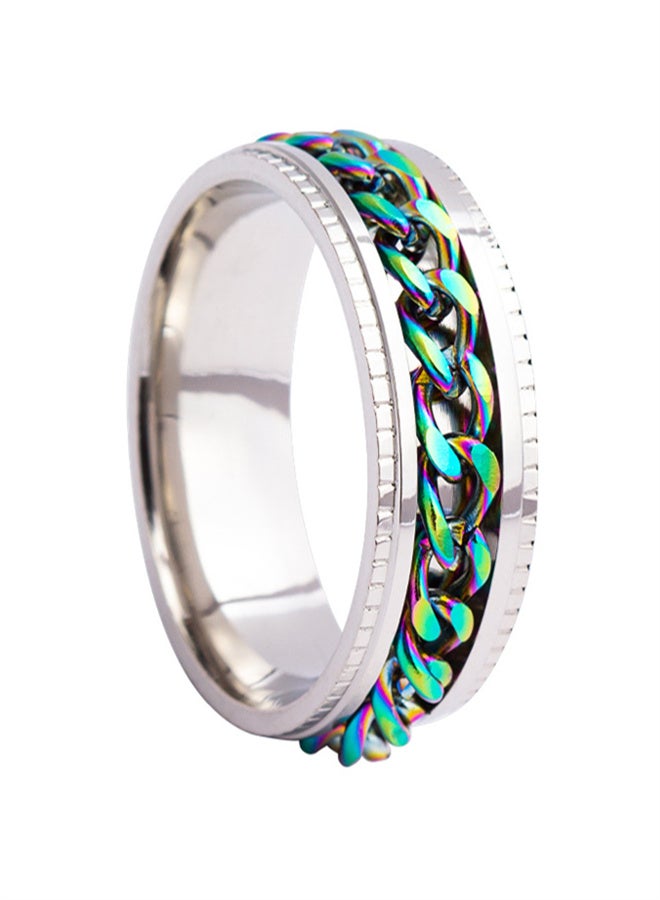 Men's Chain Turn Stainless Steel Stress Relief Ring Standard US Sizes - Image 1