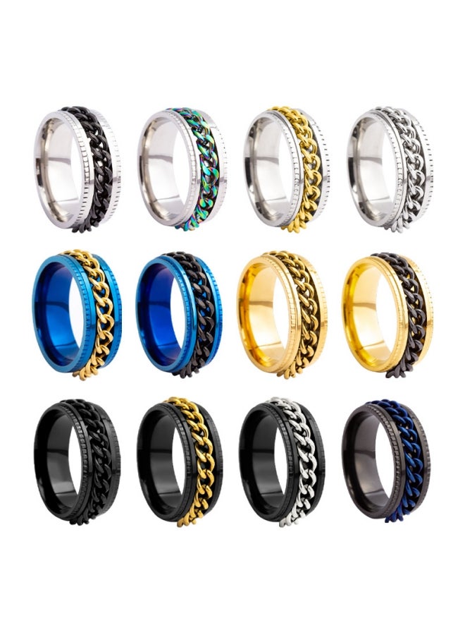 Men's Chain Turn Stainless Steel Stress Relief Ring Standard US Sizes - Image 2