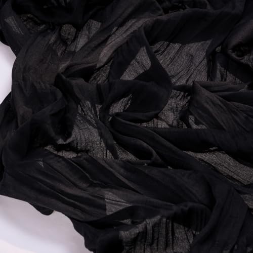 Socomi 3pcs Black Summer Cheesecloth Table Runner Boho Rustic Gauze 120 inch 10FT Cheese Cloth Sheer Runner for Wedding Party Baby Shower Birthday Home Decor Holiday Decorations - Image 3