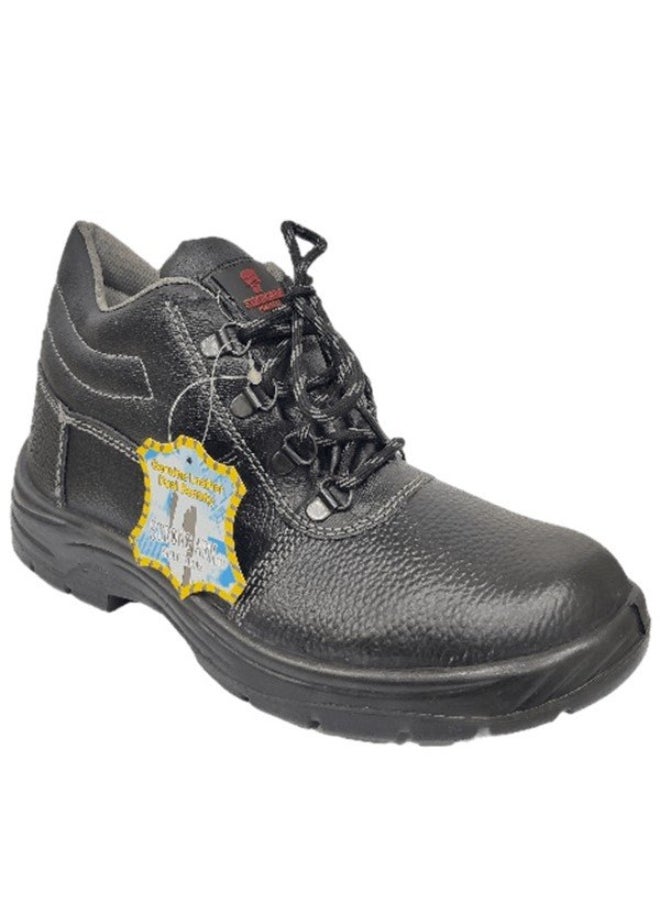 Workman - WORKMAN High Ankle Black Safety Shoes for Men Strongarm IND | Steel Toe, Anti-Slip, Puncture-Resistant Safety Shoes for Industrial Work Shoes | Double Density with PU Sole | Size-44 - Image 1