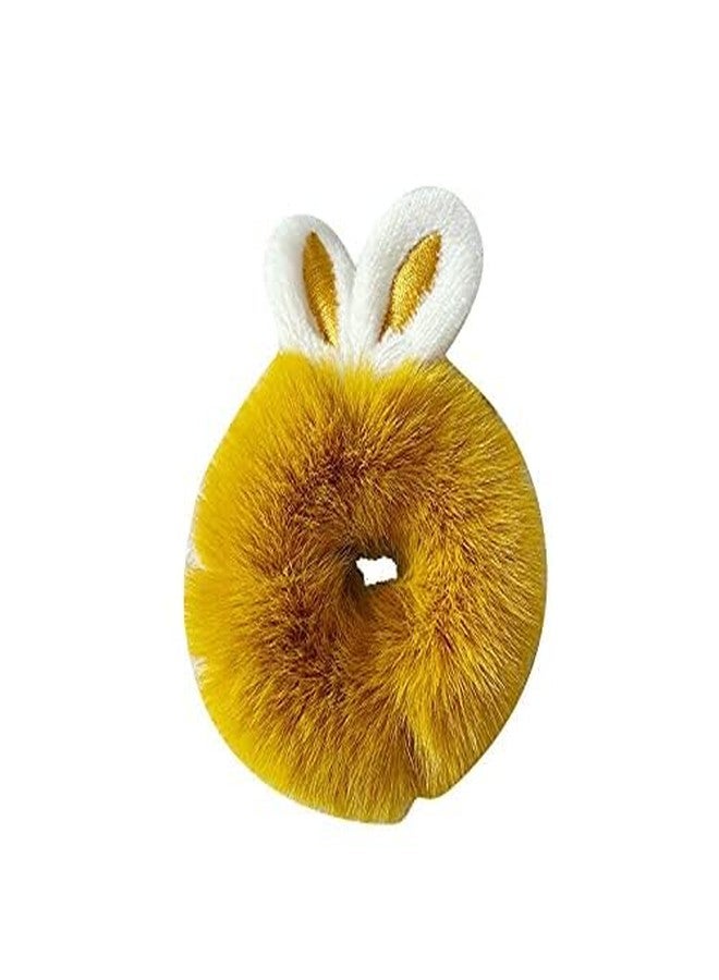 Minta Hair Scrunchies Women Fur Rabbit Bunny Ear Ties Fuzzy Furry Bands (3 Pack) - Image 2