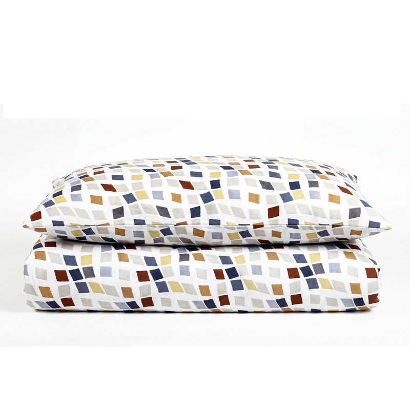 Luxury 100% Cotton Pattern Bedding Set – 4 Pieces for Single Bed | Soft, Breathable & Comfortable | Flat Sheet 260x240 cm + Pillowcase 50x70 cm (2 PCS) + Long Pillowcase 45x120 cm, Off White