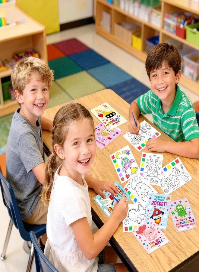 فانسي لاند مجموعة هدايا عيد الحب للأطفال من فانسي لاند، 24 كتاب تلوين مائي، كتب تلوين مائية للأطفال، هدايا تبادلية للفصول الدراسية، هدايا حفلات مدرسية متنوعة - Image 4