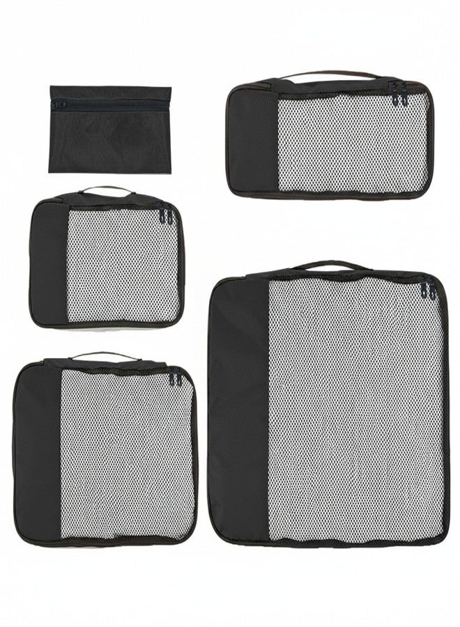 Aliens set of 5 Travel Luggage Storage Organizers Bags,Mesh Design, Toiletry Pouch, Shoe Bag, suitcase organiser Packing Cubes for Clothes, gadget, Accessories, Cosmetic & Travel Essentials (Black) - Image 3