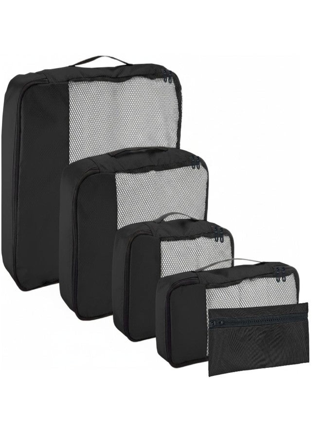 Aliens set of 5 Travel Luggage Storage Organizers Bags,Mesh Design, Toiletry Pouch, Shoe Bag, suitcase organiser Packing Cubes for Clothes, gadget, Accessories, Cosmetic & Travel Essentials (Black) - Image 5