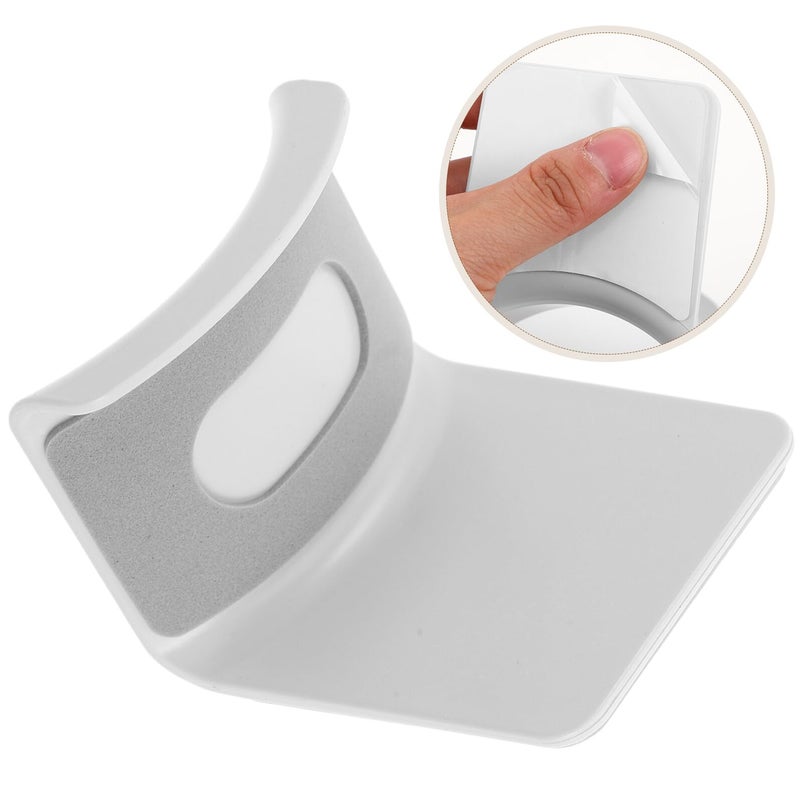White No Drill Wall Hooks 2 Pack Space Saving Wall Mounted Hangers For Kitchen Bathroom - Image 4