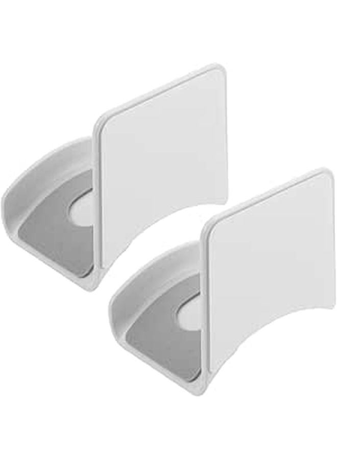 White No Drill Wall Hooks 2 Pack Space Saving Wall Mounted Hangers For Kitchen Bathroom - Image 1