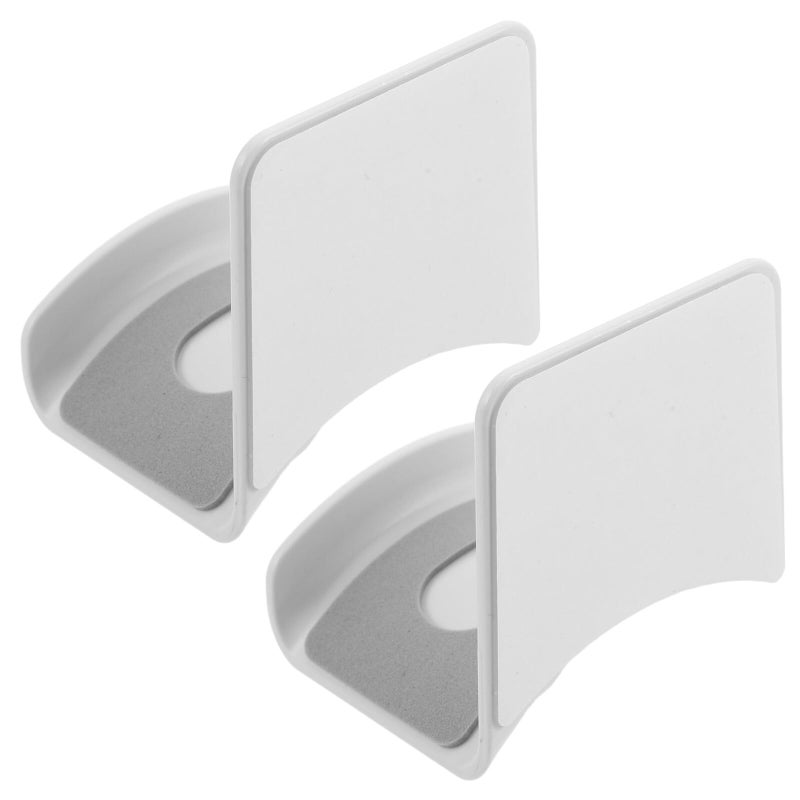 White No Drill Wall Hooks 2 Pack Space Saving Wall Mounted Hangers For Kitchen Bathroom - Image 2