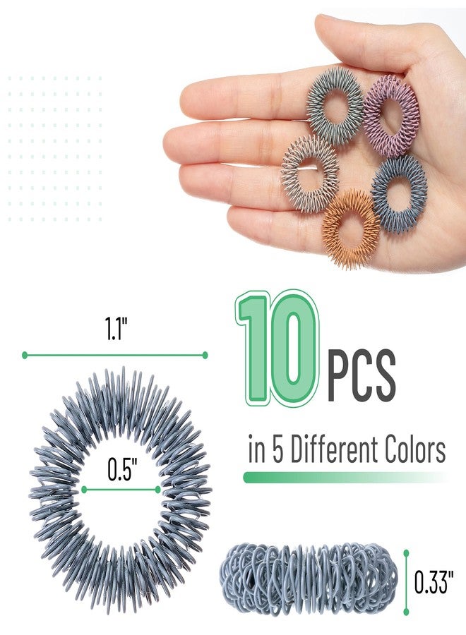 Mr. Pen Spiky Sensory Rings - 10 Pack, Colorful Stress Relief Fidget Toys, Sensory Rings for Anxiety and Stress Relief - Image 2
