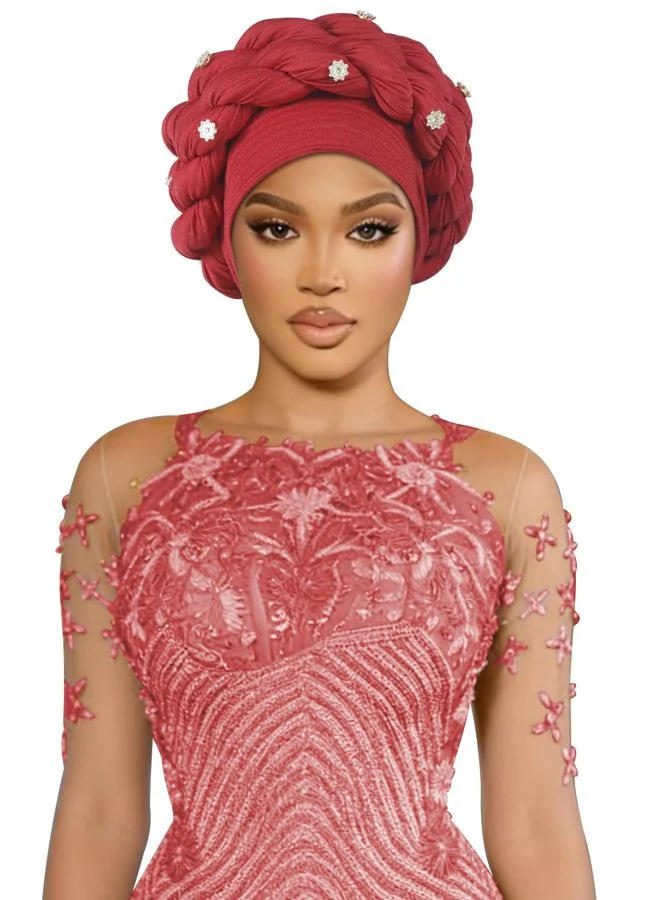 Take Two Red Plain Turban