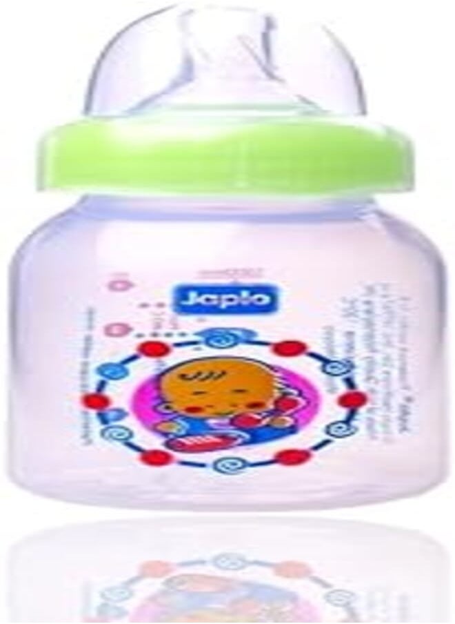 Japlo Japlo Round baby feeding Bottle with Anti-colic nipple & Lukewarm water mixer size 150 ml- green colour 