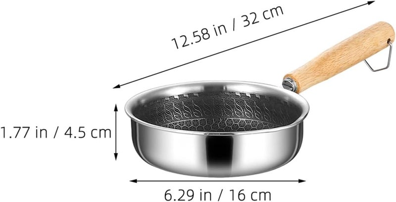 316 Stainless Steel Non-stick Frying Pan 16cm Honeycomb Skillet Small Egg Fry Pan for Breakfast Kitchen Cookware - Image 2