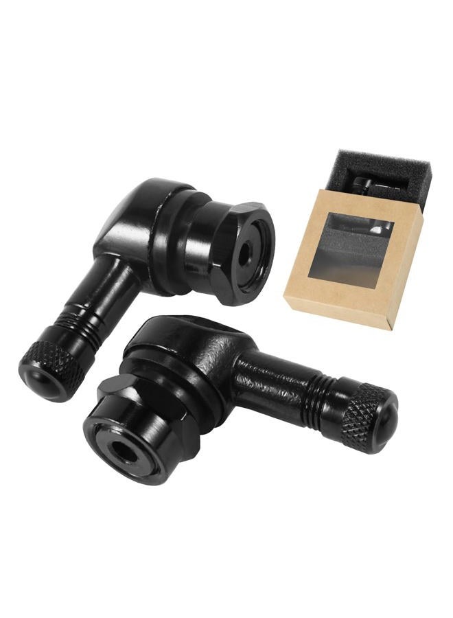 VOFONO Black 90 Degree CNC Motorcycle Tire Valve Stems Install Diameter 10-11.3mm for Harley Davidson, BMW, Honda, Kawasaki, Suzuki, Yamaha and Triumph Bike - Image 1