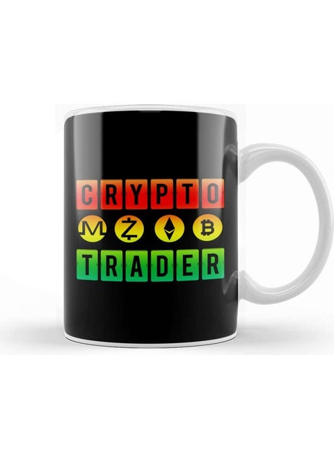 Print Shop Crypto Trader Bitcoin Hodl Blockchain Colorful Mug Porcelain