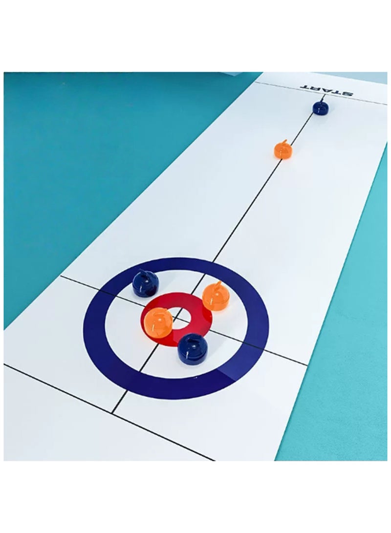 Equipment Curling Game-Tabletop Games for Adults,Kids & Families-4 Ft x 1 Ft Mat for Indoor-Ages 6 & Up - Image 2