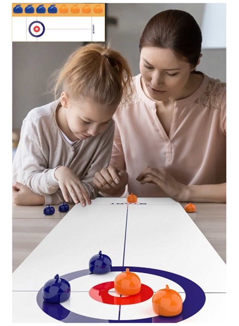 Equipment Curling Game-Tabletop Games for Adults,Kids & Families-4 Ft x 1 Ft Mat for Indoor-Ages 6 & Up - Image 1