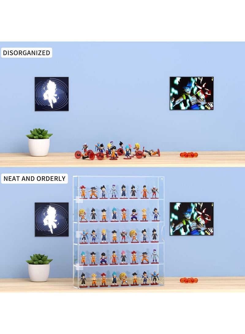 TPGP Acrylic Display Case, Display Cabinet for Mini Funko Pop Figures, Dust-Proof Clear Wall Mounted or Desktop 5 Layer Storage Mini Toys/Rock Stone, Each Compartment: 15 7/10”L x 3 2/5”W x3 4/5”H - Image 4