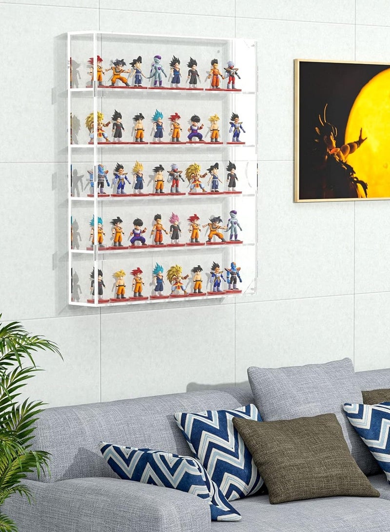 TPGP Acrylic Display Case, Display Cabinet for Mini Funko Pop Figures, Dust-Proof Clear Wall Mounted or Desktop 5 Layer Storage Mini Toys/Rock Stone, Each Compartment: 15 7/10”L x 3 2/5”W x3 4/5”H - Image 5