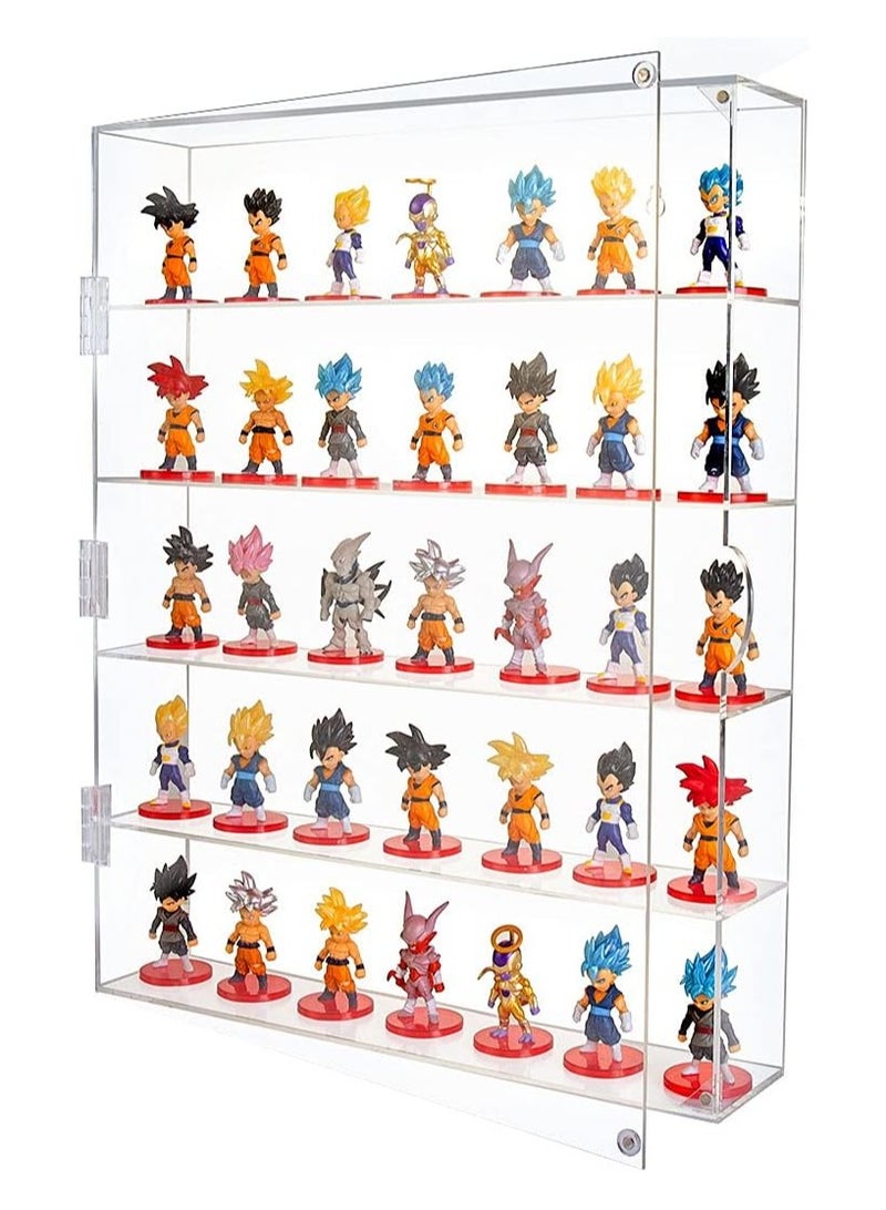TPGP Acrylic Display Case, Display Cabinet for Mini Funko Pop Figures, Dust-Proof Clear Wall Mounted or Desktop 5 Layer Storage Mini Toys/Rock Stone, Each Compartment: 15 7/10”L x 3 2/5”W x3 4/5”H - Image 1