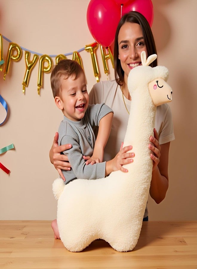 Ryttir Snuggly Smile Llama Stuffed Animal Body Pillow - 29.5" Alpaca Plush with Rosy Cheeks & Cozy Fluff, Snuggly Llama Bean Bed Companion, Ultimate Cuddle Stuffie for Girls and Teens - Image 4