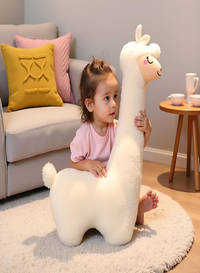 Ryttir Snuggly Smile Llama Stuffed Animal Body Pillow - 29.5" Alpaca Plush with Rosy Cheeks & Cozy Fluff, Snuggly Llama Bean Bed Companion, Ultimate Cuddle Stuffie for Girls and Teens - Image 1