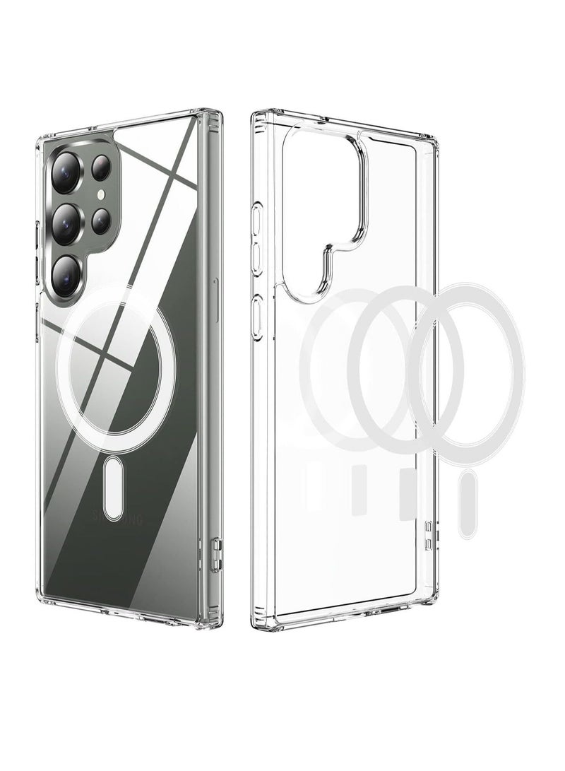 DUSALA Magnetic Case for Samsung Galaxy S22 Ultra 5G Compatible with MagSafe Shockproof Protective Phone Cover Non Yellowing Hard Clear PC Back Clear - Image 1