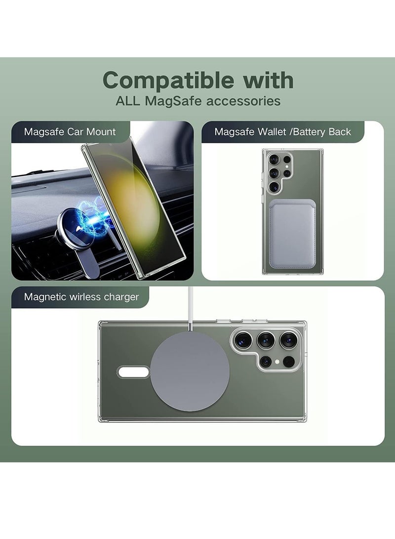 DUSALA Magnetic Case for Samsung Galaxy S22 Ultra 5G Compatible with MagSafe Shockproof Protective Phone Cover Non Yellowing Hard Clear PC Back Clear - Image 3