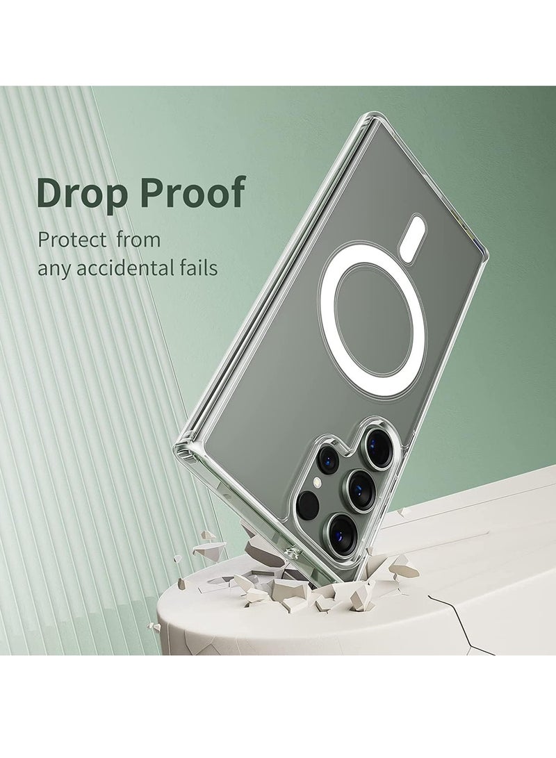 DUSALA Magnetic Case for Samsung Galaxy S22 Ultra 5G Compatible with MagSafe Shockproof Protective Phone Cover Non Yellowing Hard Clear PC Back Clear - Image 4