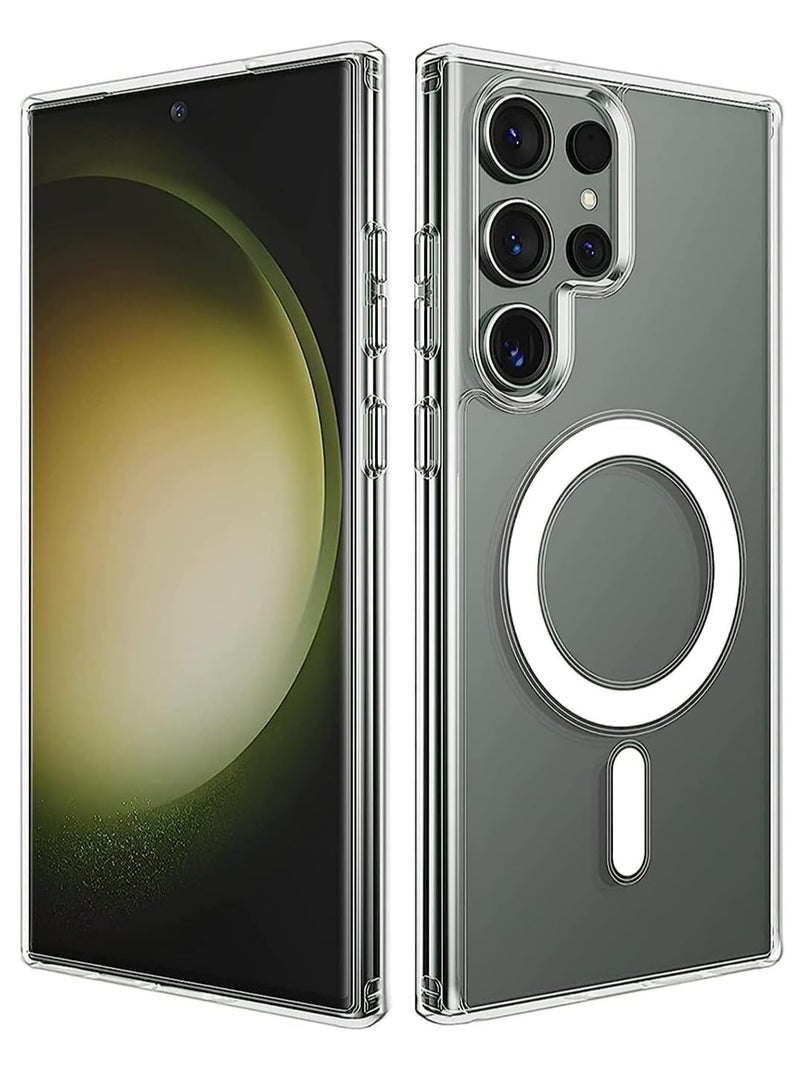 DUSALA Magnetic Case for Samsung Galaxy S22 Ultra 5G Compatible with MagSafe Shockproof Protective Phone Cover Non Yellowing Hard Clear PC Back Clear - Image 2