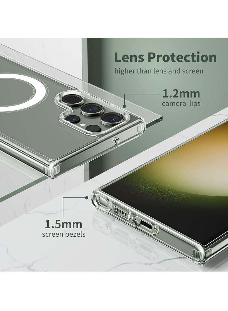 DUSALA Magnetic Case for Samsung Galaxy S22 Ultra 5G Compatible with MagSafe Shockproof Protective Phone Cover Non Yellowing Hard Clear PC Back Clear - Image 5