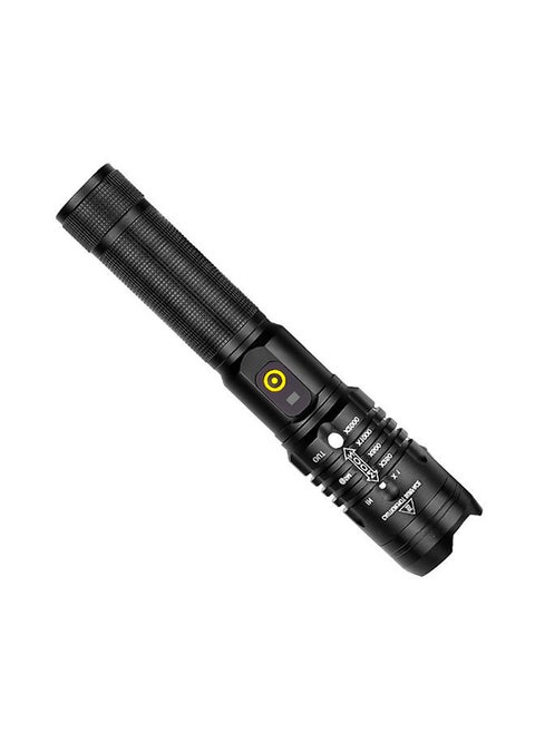 USB Charging Input And Output Bright Flashlight Black 17*3.5*2.5cm