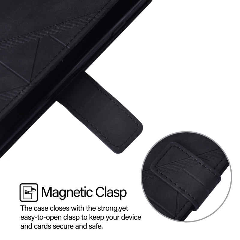 إيروريكس جراب هاتف OPPO Reno14 5G Global Crossbody من الجلد المنقوش ثلاثي الأبعاد (أسود) - Image 4