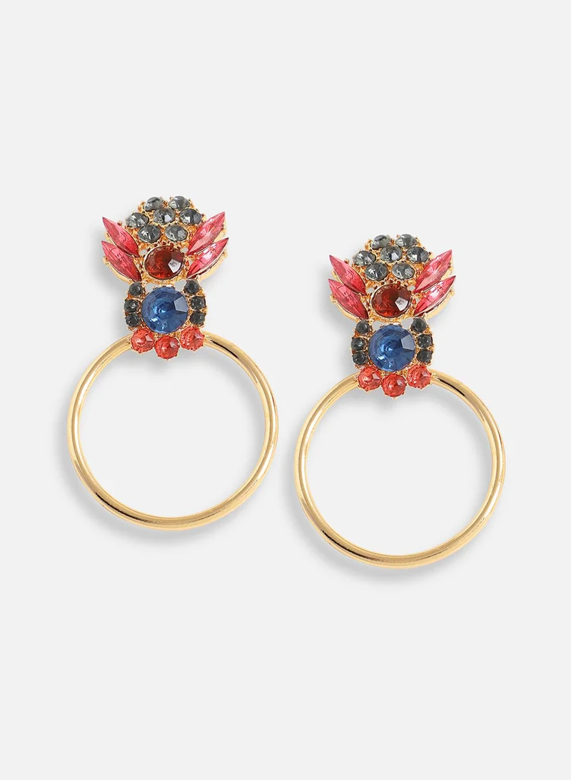 سوهي مطلية بالذهب مصمم الحجر انخفاض القرط الطرف