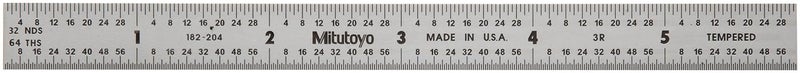 Mitutoyo مقياس ميتوتيو 182204 من الفولاذ 6 3R 132 164 110 150 164 سميك × 12 عرض بتشطيب كروم ساتان من الفولاذ المقاوم للصدأ - Image 1