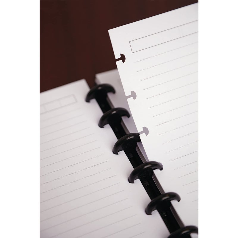 TULÂ® Discbound Notebook With Pebbled Leather Cover, Letter Size, Narrow Ruled, 60 Sheets, Rose Gold - Image 4