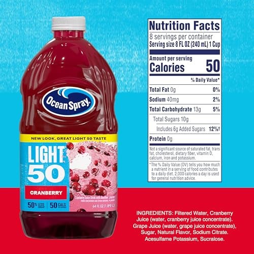 Ocean Spray Cran50 Cranberry Juice Drink 64 Fl Oz Bottle Pack of 1 - Image 5