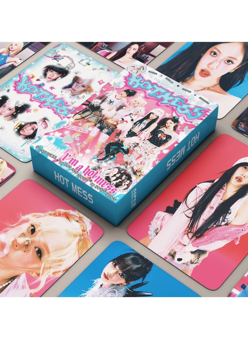K-POP 55Pcs AESPA HOTMESS LOMO Cards 2025 Mini PhotoCards  K-POP Members Collectors WorldTour Supernova Poster Scrapbooking FAN merchandise - Image 1