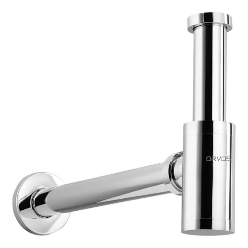 Orvos Bottle Trap, Brass Body with Stainless Steel Pipes, Heavy Duty Rounded, for Sinks and Wash Basins - Image 1