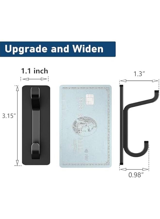 Wall Hooks for Coat and Towel: 13LB Adhesive Door Hanger Stick on, Black 4 Pack - Image 4