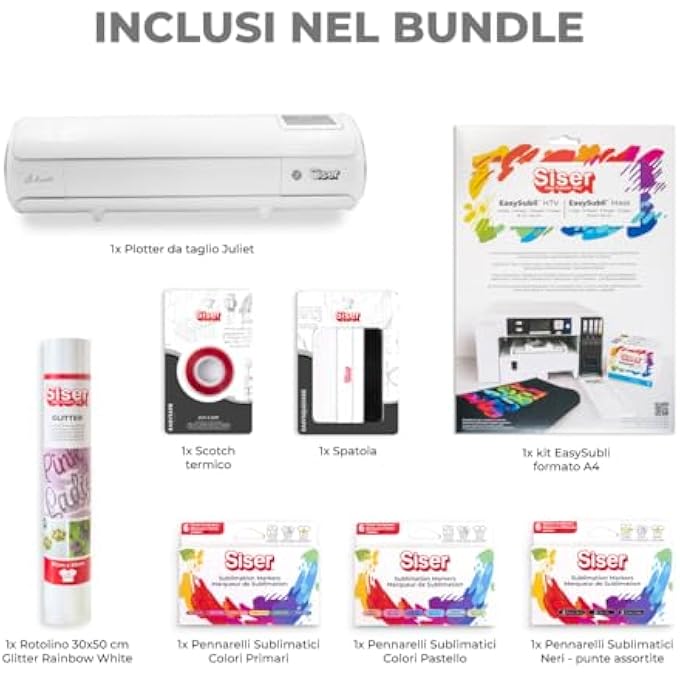 JULIET SUBLI PACK - EASYSUBLI THERMOVINYL PROFESSIONAL CUTTING PLOTTER, SUBLI, GLITTER VINYL PLOTTER, HEAT SETTING TAPE, INCLUDES ACCESSORIES - Image 3