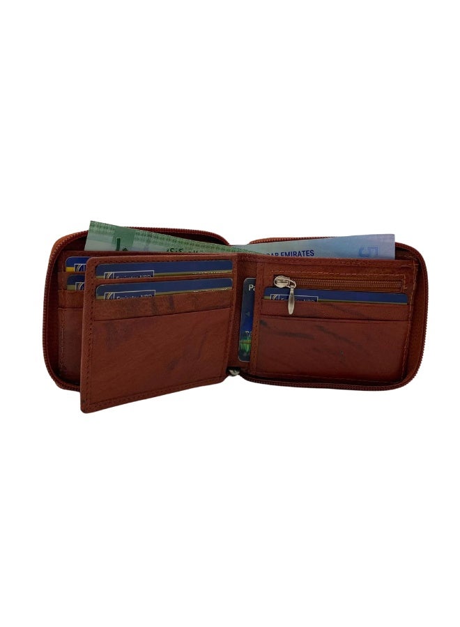 LAVERI LEATHER Full Zip leather men's Wallet #1398Z - Image 4