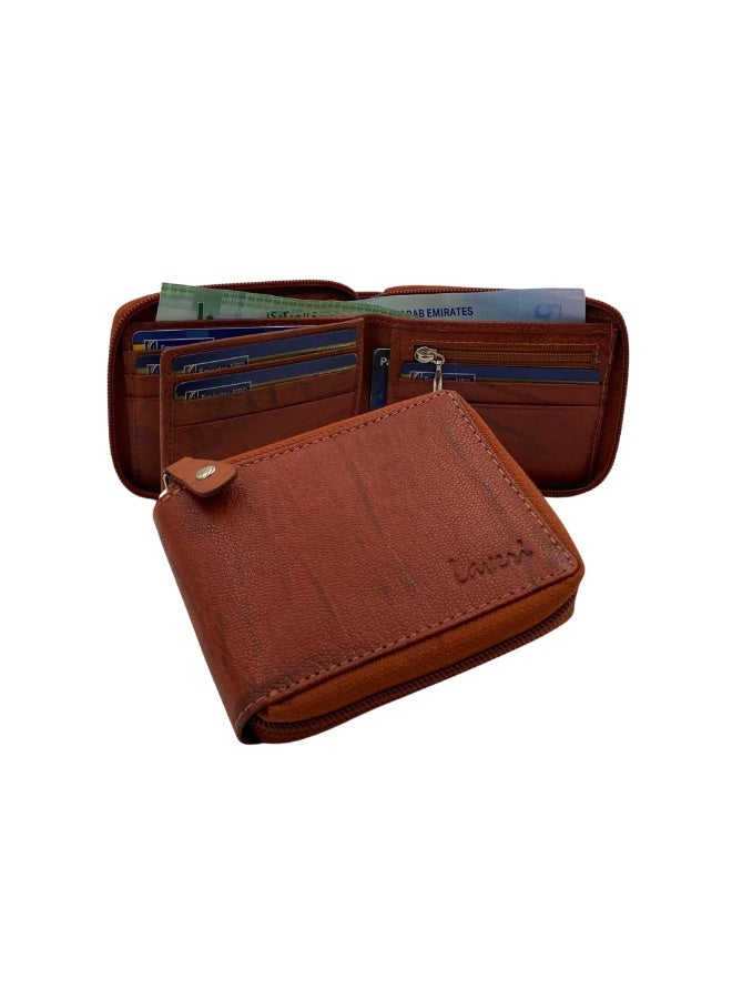 LAVERI LEATHER Full Zip leather men's Wallet #1398Z - Image 1