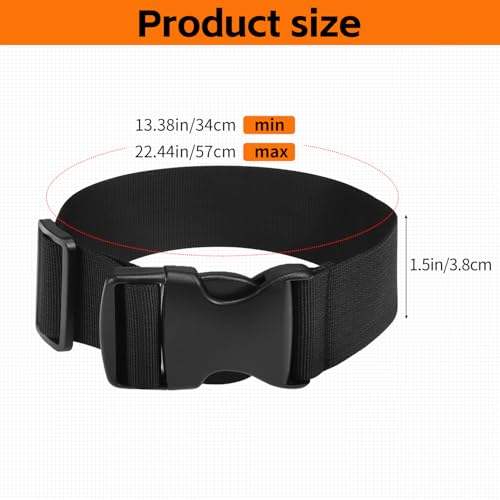 uadbau Luggage Straps for Suitcases TSA Approved, Straps with Buckles, Adjustable Luggage Connector Straps for Suitcases - Connect 3 Luggages, Fanny Pack Extender Strap (2pcs Black) - Image 3