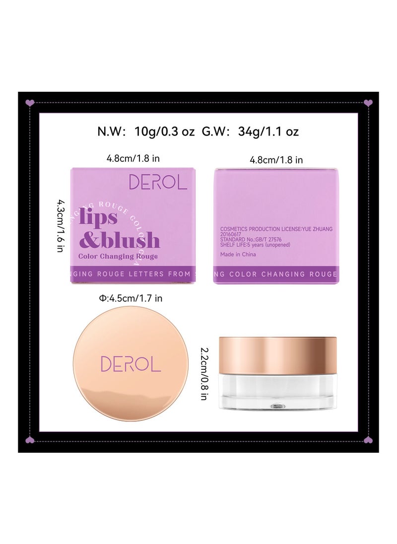DEROL - Blush For Cheek And Lips Color Changing Blusher Gel, Moisturizing And Long Lasting,Natural & Flash Creamy,Shiny Finish Blush,Formula With Vegan And Cruelty-Free Ingredients,Temperature Color Changing - Image 1