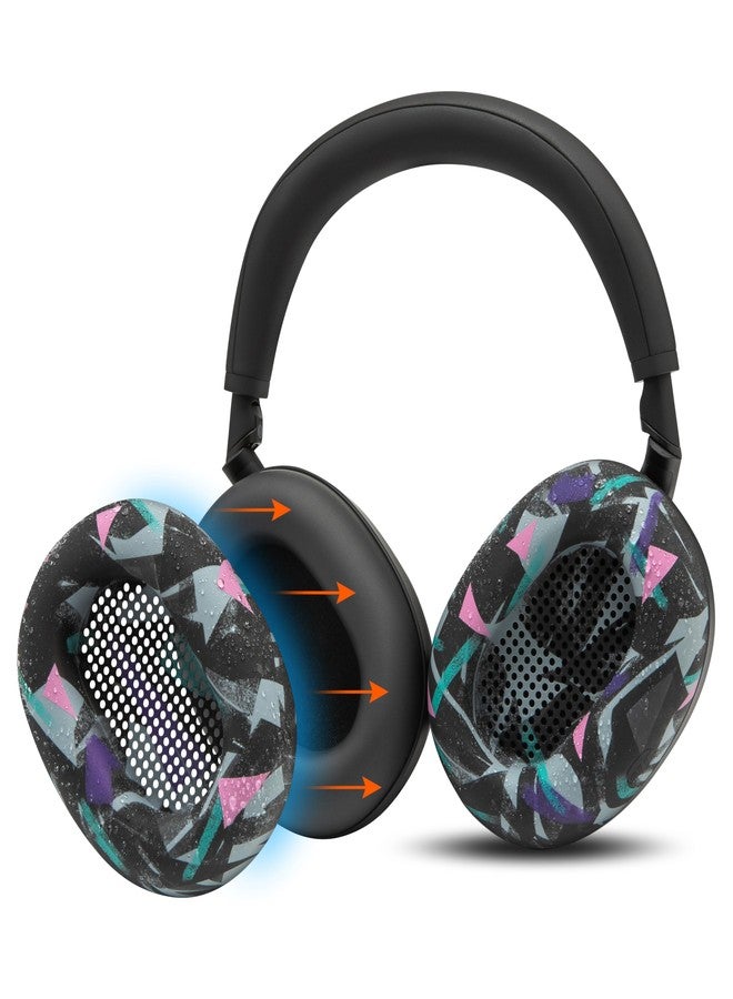 WC وسادات أذن WC SweatZ XM6 - وسادات أذن سيليكونية حاصلة على براءة اختراع لحماية الأذنين من العرق، متوافقة مع سماعات سوني WH-1000XM6 من Wicked Cushions | مقاومة للعرق وسهلة الغسل | أسود التسعينيات - Image 1