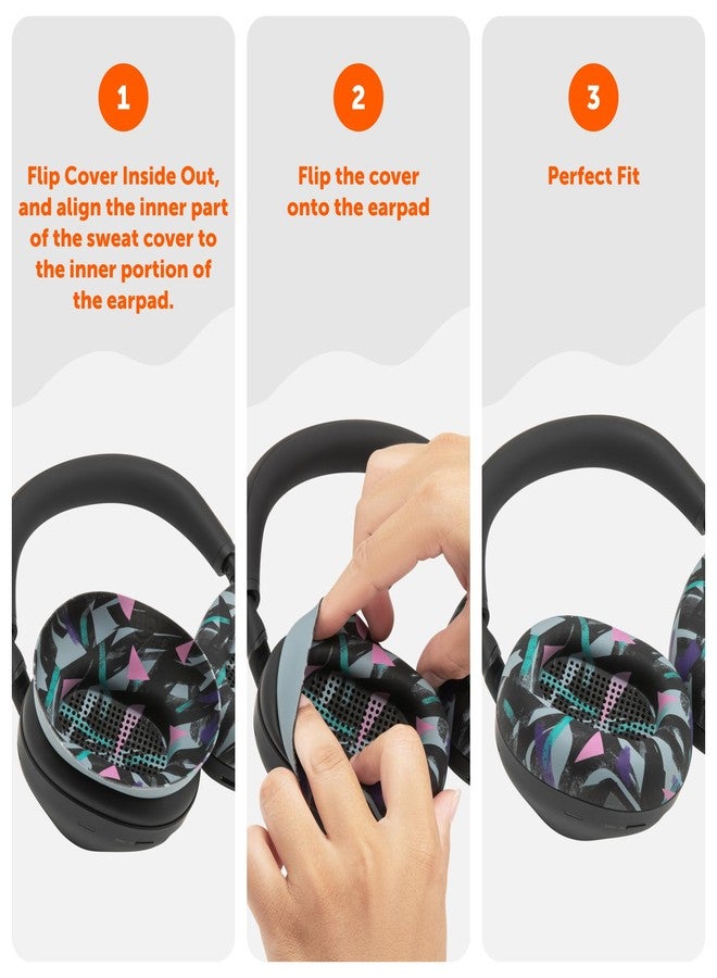WC وسادات أذن WC SweatZ XM6 - وسادات أذن سيليكونية حاصلة على براءة اختراع لحماية الأذنين من العرق، متوافقة مع سماعات سوني WH-1000XM6 من Wicked Cushions | مقاومة للعرق وسهلة الغسل | أسود التسعينيات - Image 5