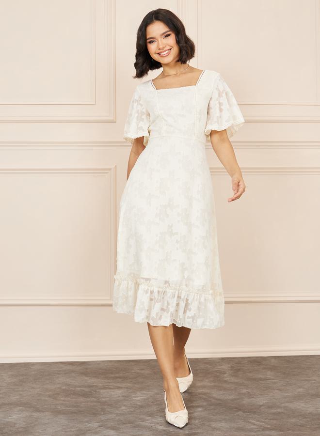 Styli Lace Flutter Sleeve Dress  - Image 1