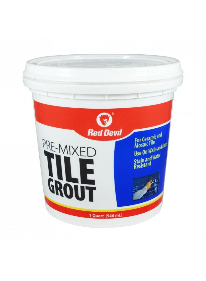 Red Devil 0424 Pre-Mixed Tile Grout, 1 Quart,White, (Pack of 1) - Image 1