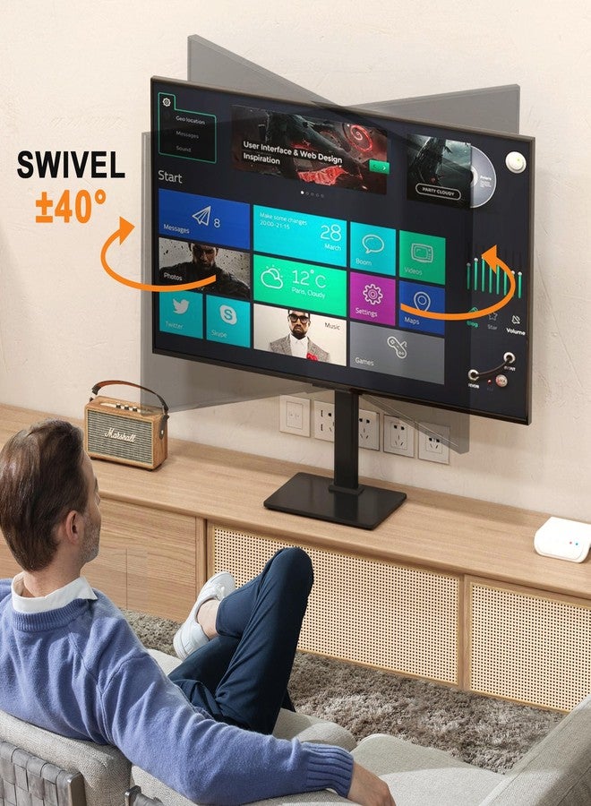 XINLEI Universal Swivel TV Stand Base Table Top TV Stand for 17-43 Inch TVs Height Adjustable Monitor Mount Stand, Holds up to 88lbs, Max VESA 200x200mm, TS205 - Image 3