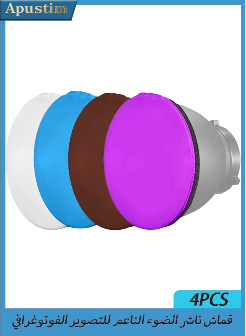Apustim 4Pcs 18cm Photography Diffuser Set，Softbox Diffusers，Film Lighting Accessories Suitable For Studio Flash Reflectors And Video Production （White + Blue + Brown + Purple） - Image 1